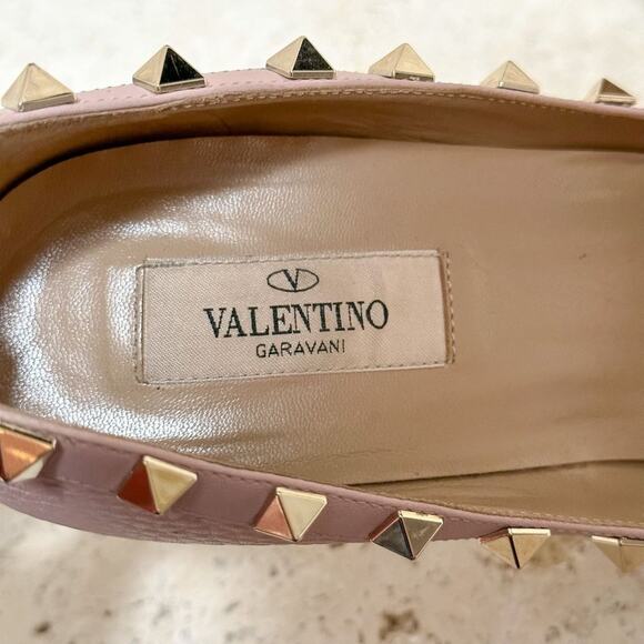 Valentino Garavani Rockstud Grainy Leather 100mm Pump Water Rose - Picture 14 of 16
